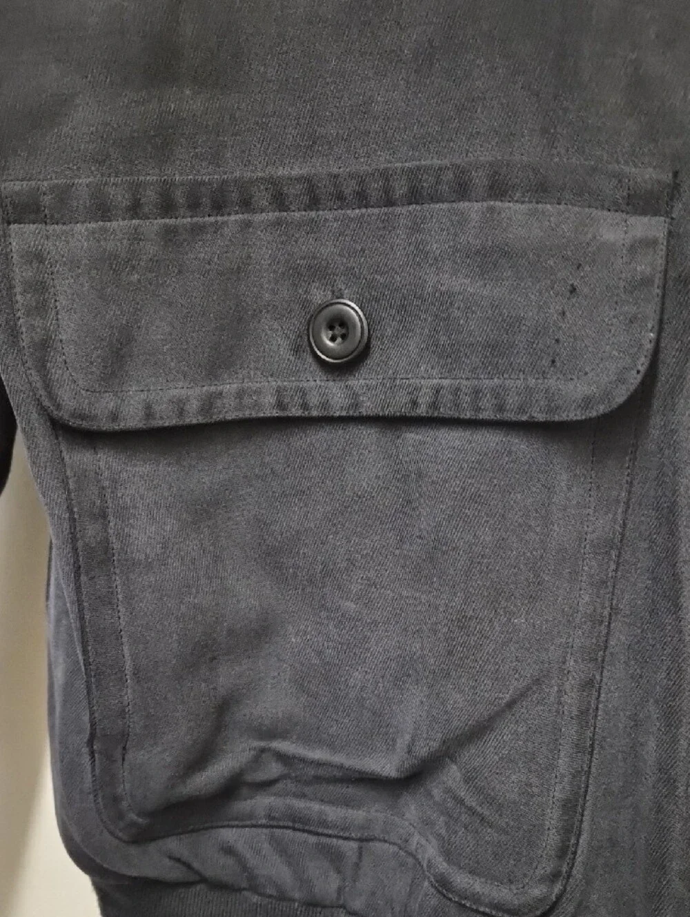 Rescatto Men's Slate Gray Bomber Jacket with Patch Pockets Size L
